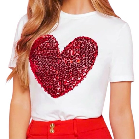 Sequin Heart Tee - Picture 5 of 7
